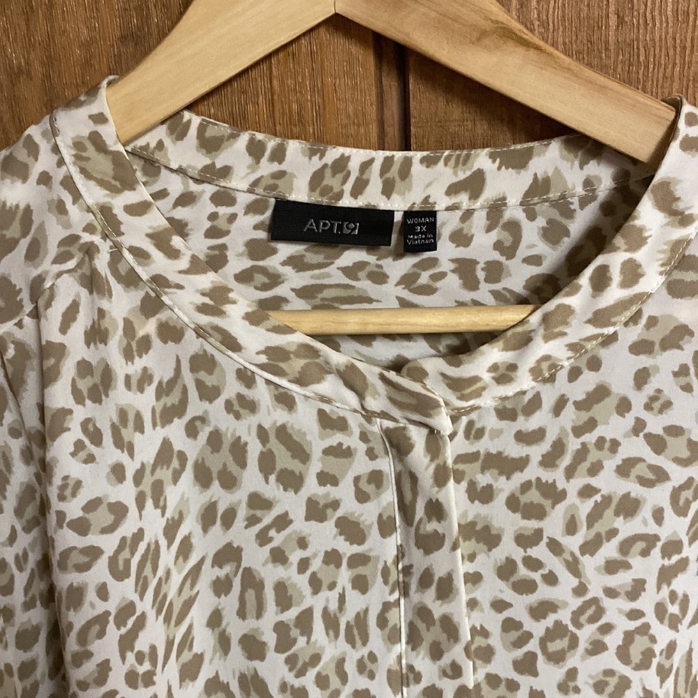 Apt 9 plus size half zip soft and silky animal print popover blouse women’s 3X - Picture 4 of 11